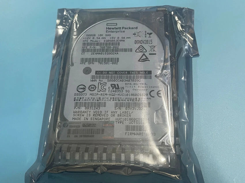 781516-B21 HP 600GB 12G SAS 10K SFF 2.5" SC HDD 781577-001|365696032901