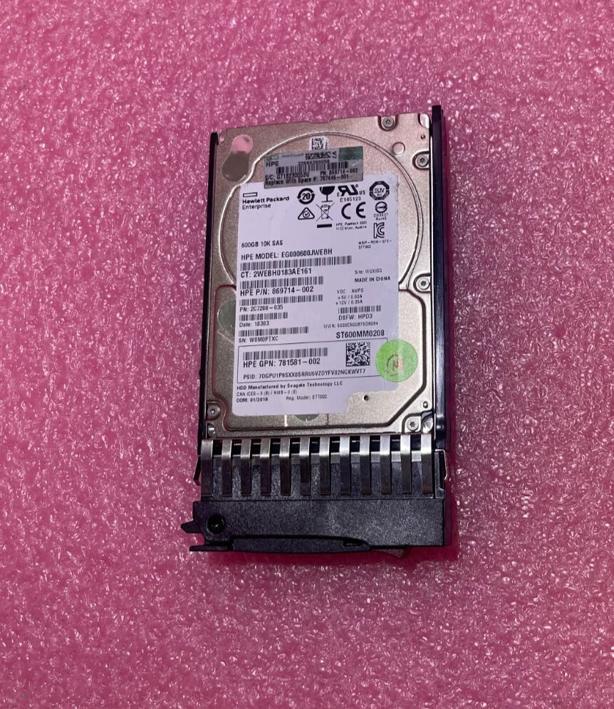 EXACT PN HP 787646-001 MSA 600GB 12G SAS 10K 2.5in ENT HDD J9F46A|267295471929