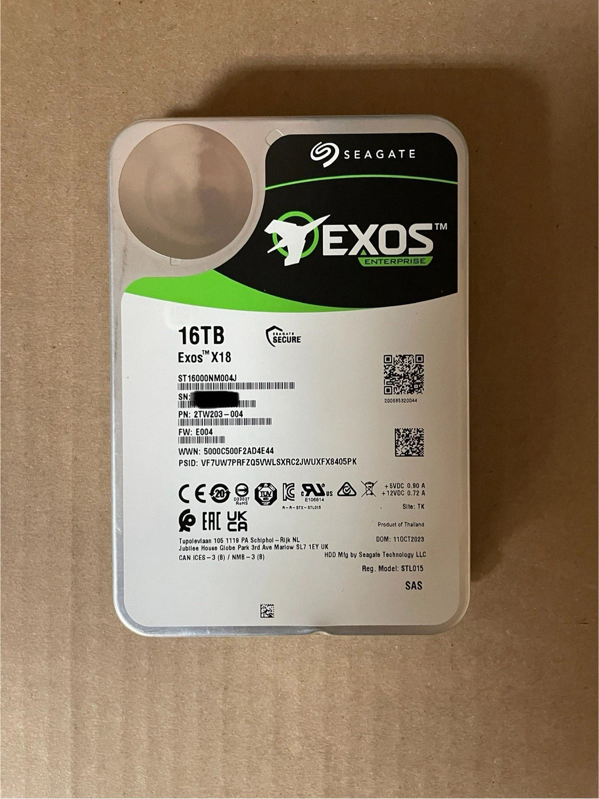 Seagate/Lenovo X18 16TB 7.2k RPM SAS 3.5in ST16000NM004J -Parts Only-Not Working|306347424509