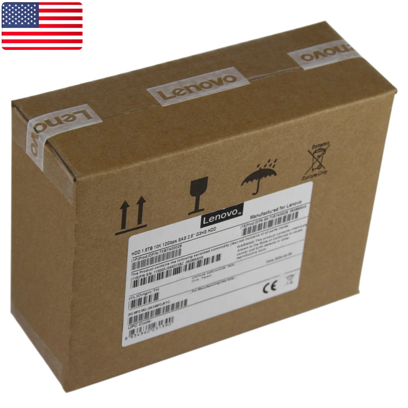 New Lenovo ThinkSystem 00YK017 7XB7A00028 2.5" 1.8TB 10K SAS 12G Hard Drive -US