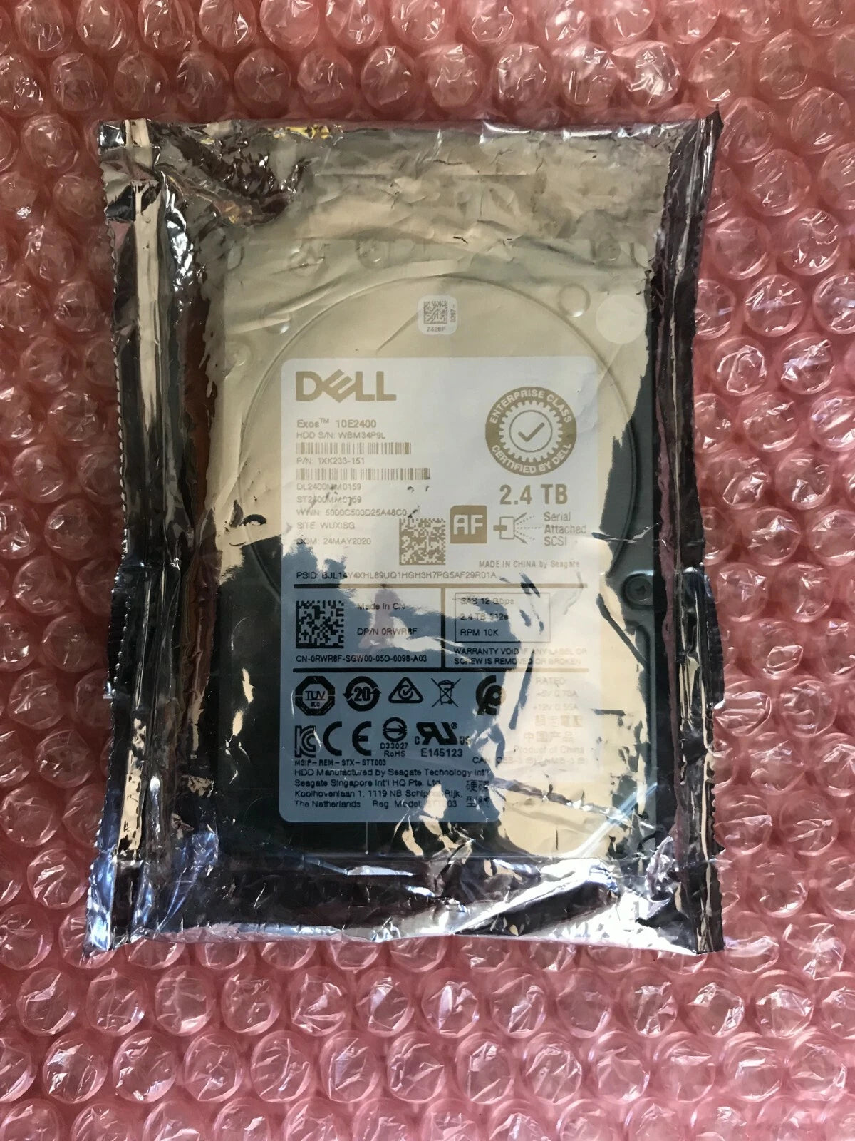 RWR8F Dell Seagate ST2400MM0159 2.4TB 10K 12Gb/s 2.5" SAS HDD 0RWR8F|274987070379