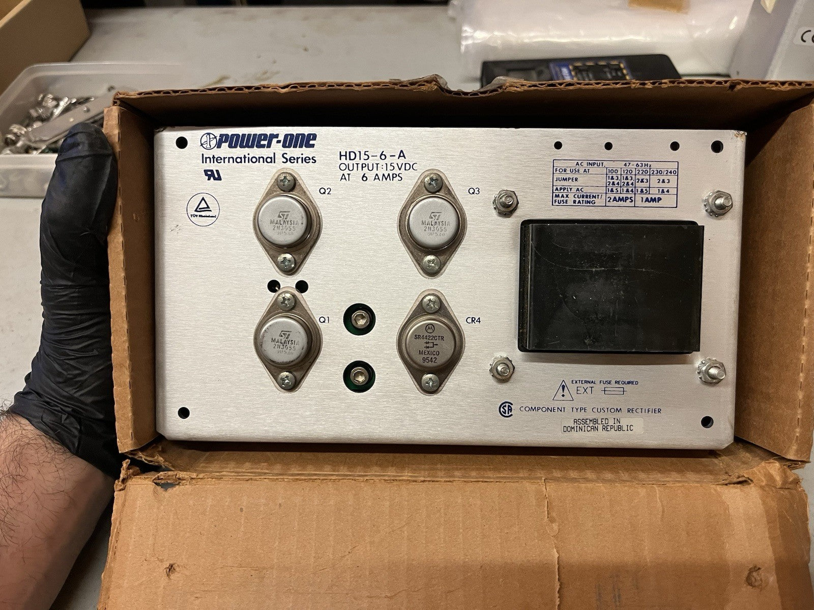 Power-One HD15-6-A Linear DC Power Supply 15V 6A Chassis Mount New Open Box