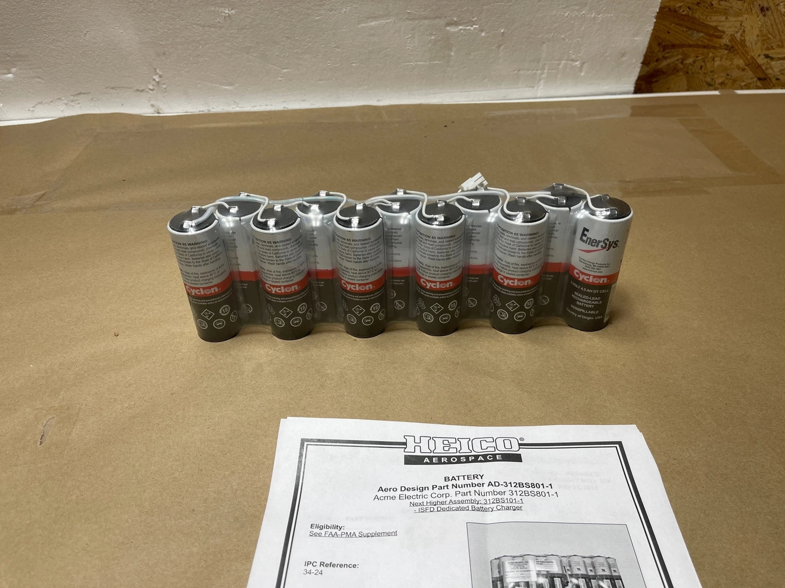 Battery Pack w/ 11x EnerSys Cyclon Batteries 2v 4.5AH DT Cell Boeing Em Backup