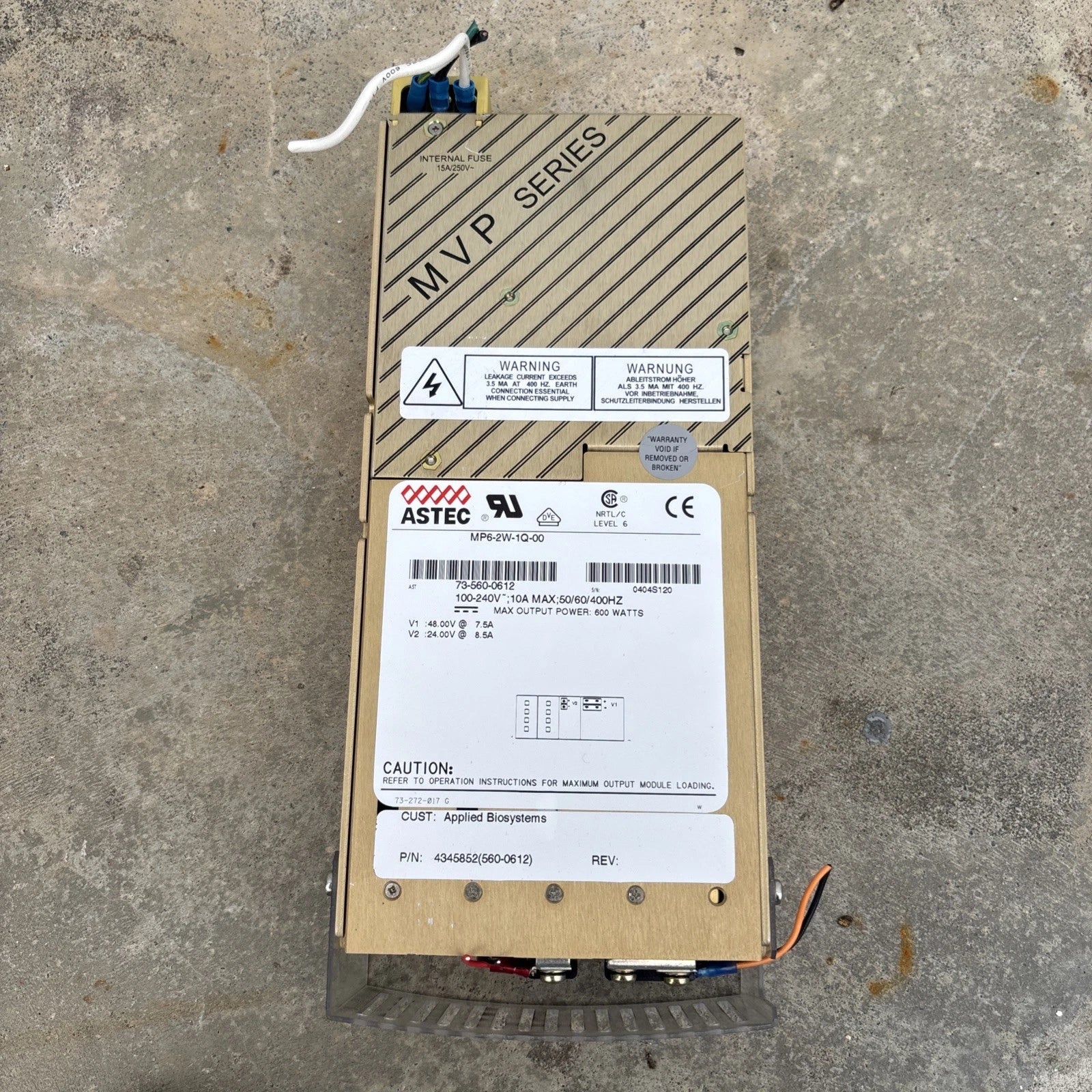 Astec MVP series Power Supply MP6-2W-1Q-00 600w