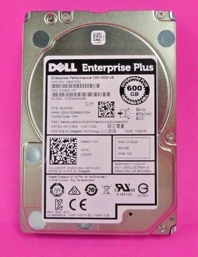 NEW Dell 600GB 2.5'' SAS 12G 10K Hard Drive ST600MM0088 1FD200-157 33KFP|155065079152