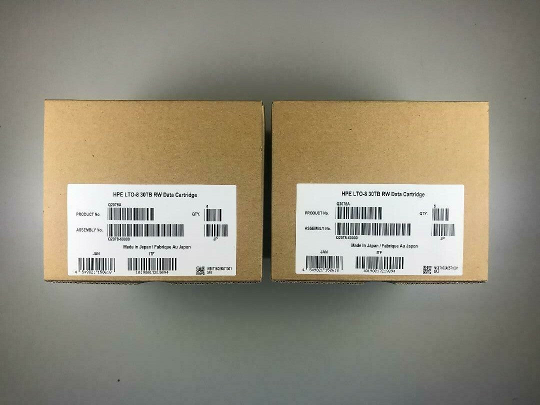 HPE LTO- 8 Tape Cartridge (10 PACK #Q2078A 30TB Backup Storage- Brand New