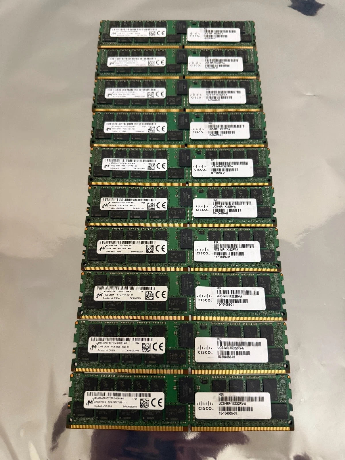 Lot 10x MICRON 32GB PC4-2400T-R REGISTERED ECC 2RX4 RDIMM MTA36ASF4G72PZ-2G3B1MG