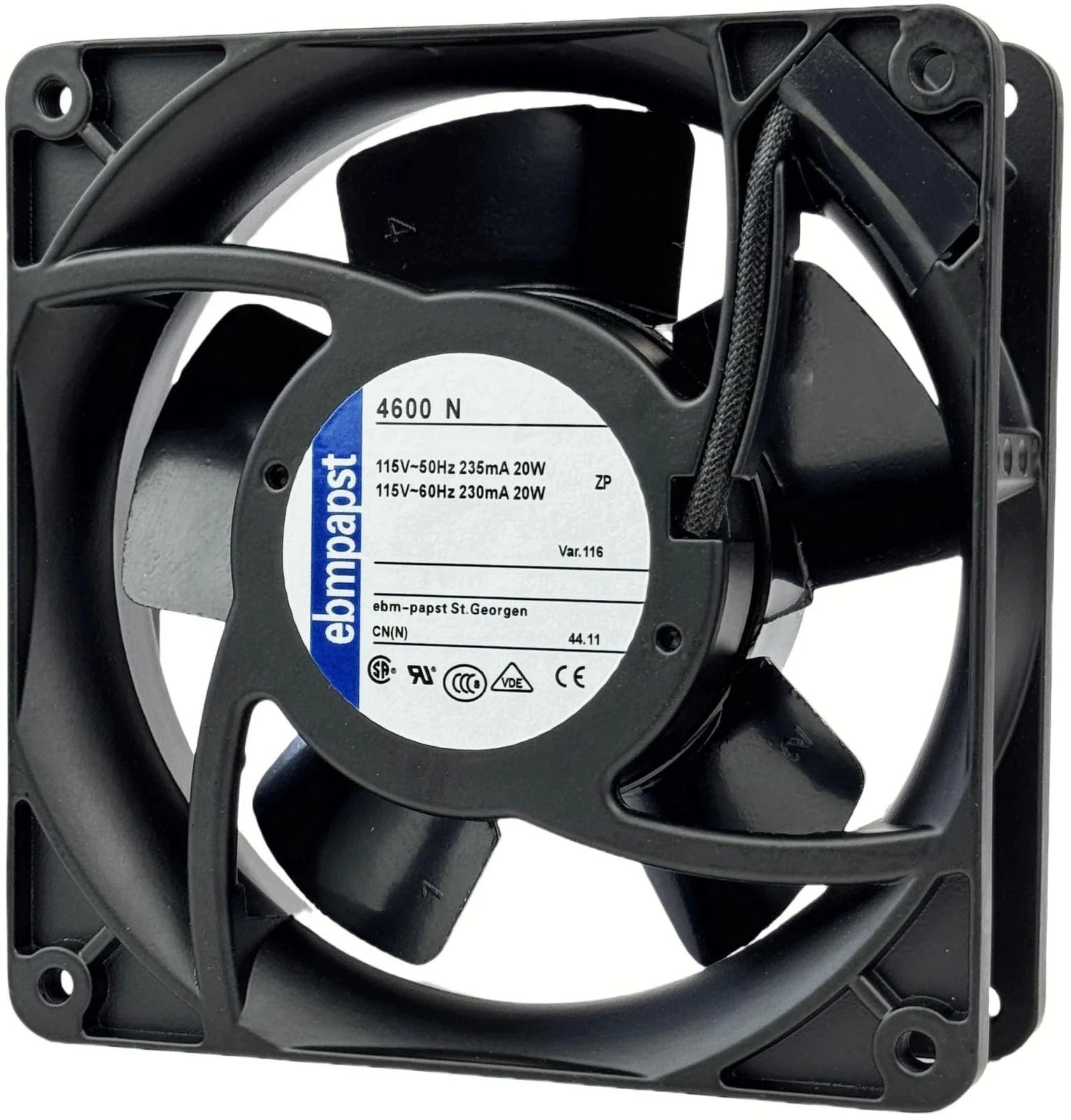 ebmpapst 4600N Axial Fan,115V 12038 Industrial Cooling Fan All-Metal Heat...