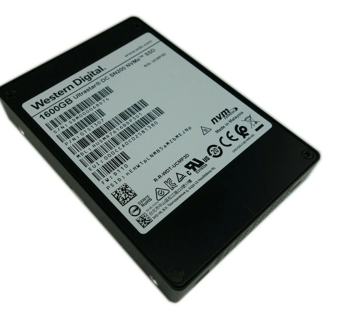 WD Ultrastar DC SN200 1.6TB U.2 NVMe 2.5" SSD 0TS1307 HUSMR7616BDP301|165302563107
