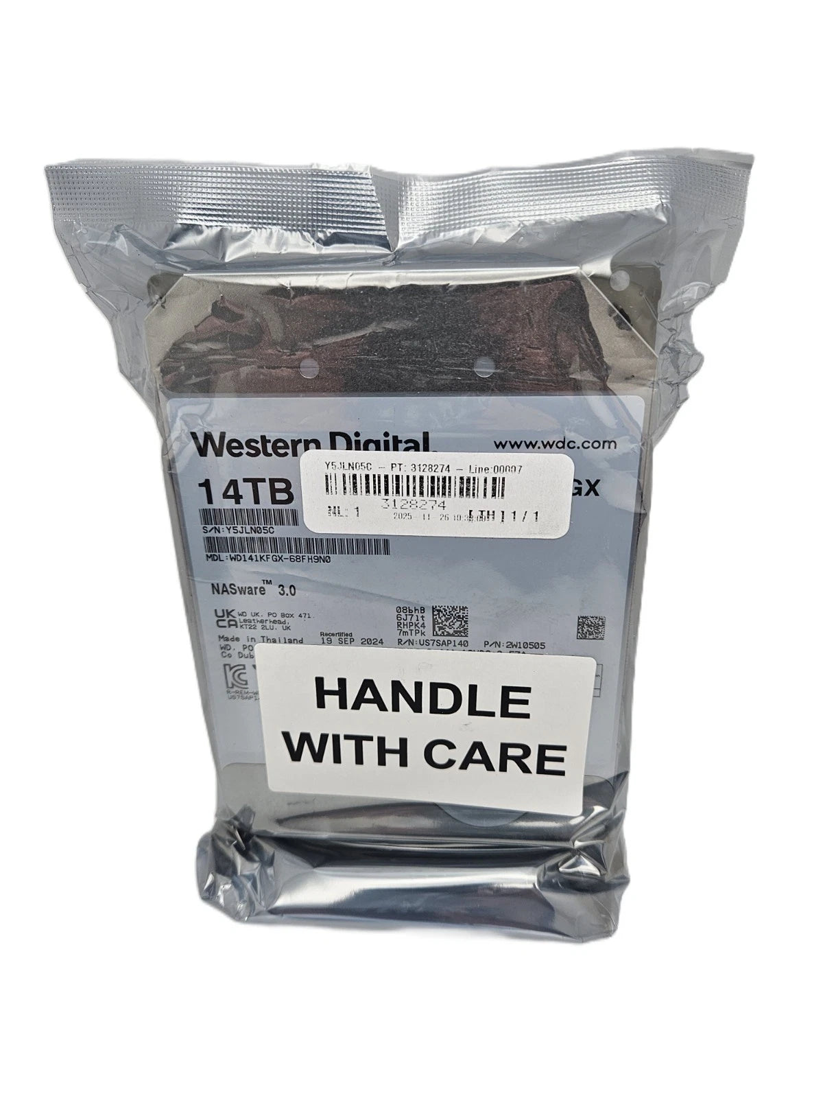 WD 14TB 3.5" NAS SATA DRIVE - WD141KFGX (RECERTIFIED *SEALED* (READ FIRST