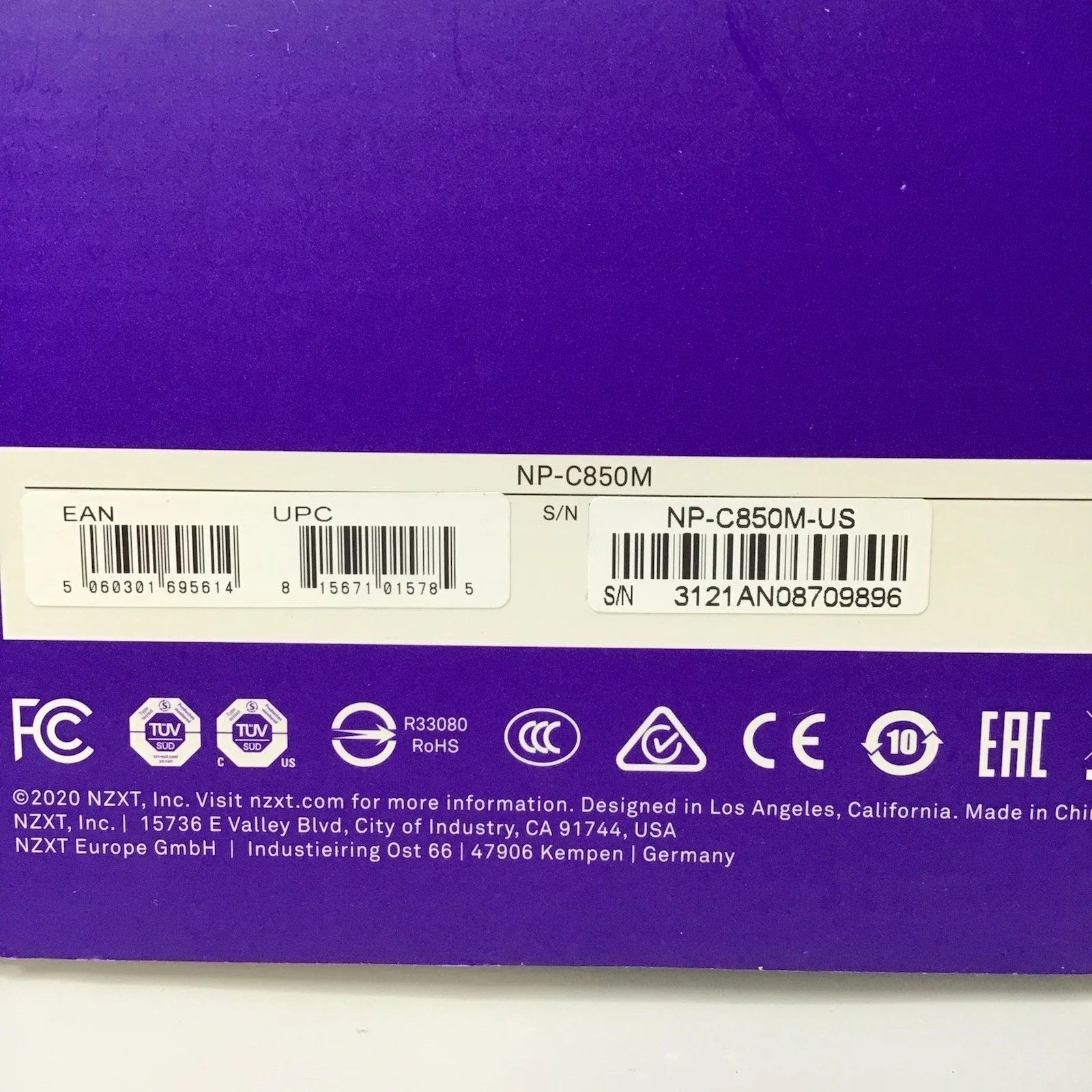 NZXT 850W 80+ Gold Certified Hybrid Silent Fan Control Fluid Dynamic Bearings Modular Design Sleeved Cables ATX Gaming Power Supply - NP-C850M-US