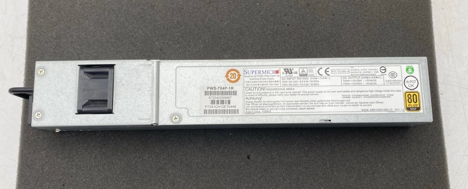 Supermicro 700W/750W 1U Redundant Power Supply (PWS-704P-1R