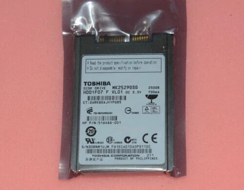Toshiba 250GB 5400RPM 1.8" (HDD1F07) Internal Laptop Hard Drive - MK2529GSG