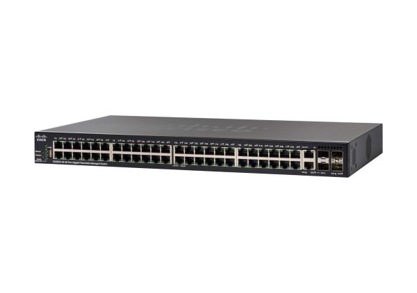 SG350X-48P - Cisco 350X Series 48-Ports 10/100/1000 PoE+ Ethernet Stackable Managed Network Switch with 4-Ports SFP+