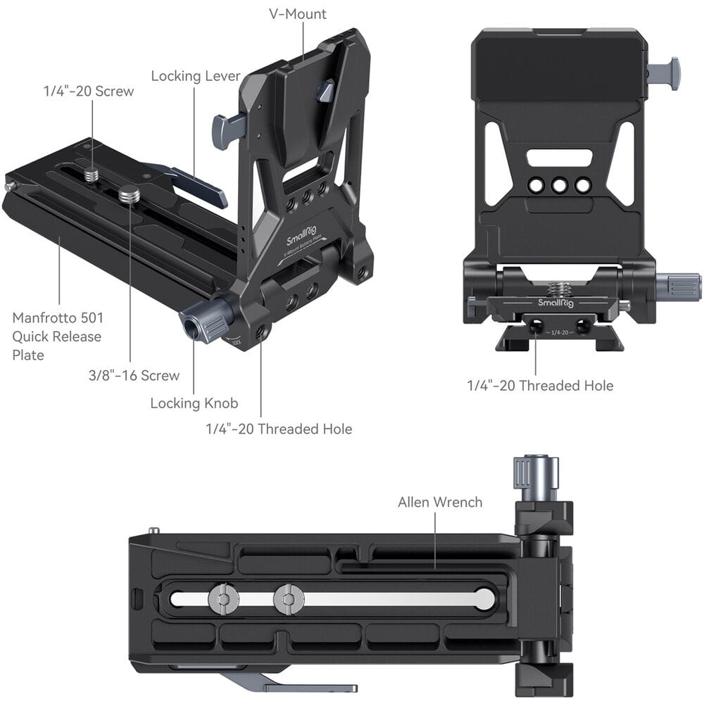 Small Rig V-Mount Battery Mount Plate Kit for Cinema Cameras 4323