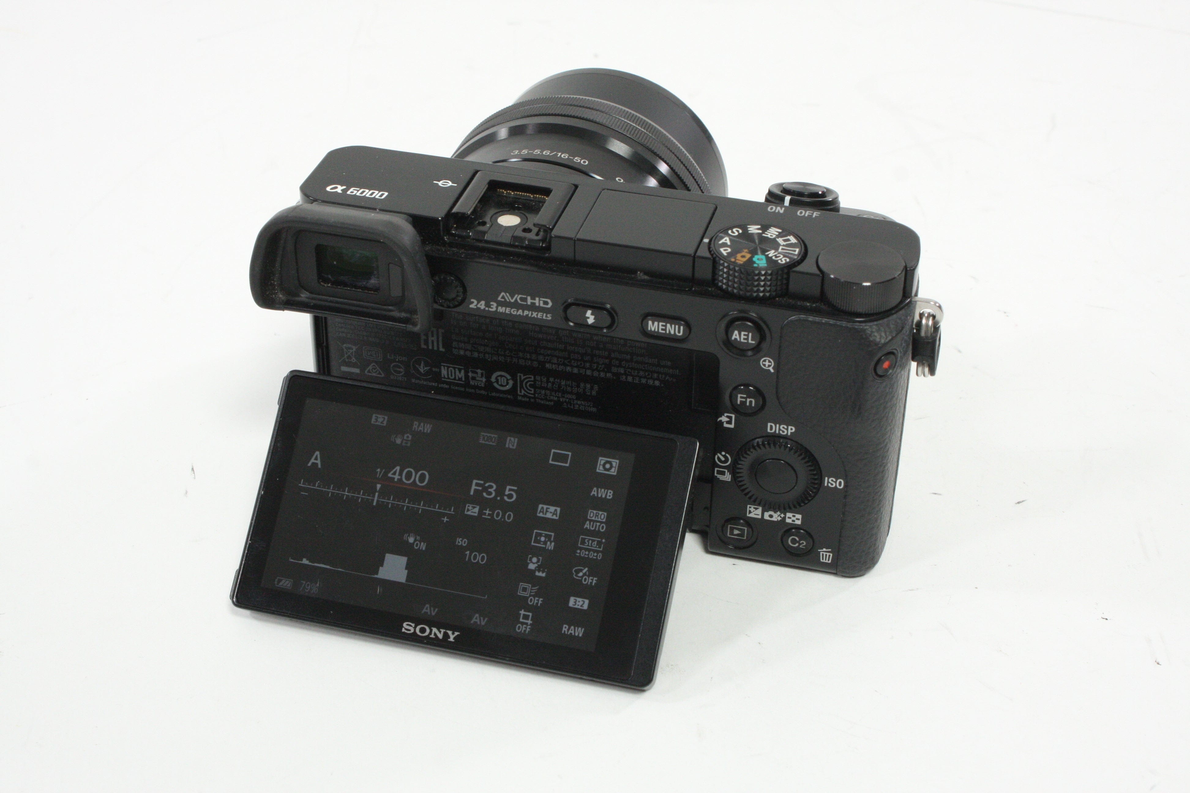 Sony a6000 Digital Mirrorless Camera with 16-50mm f/3.5-5.6 PZ with Shutter Count 11,094