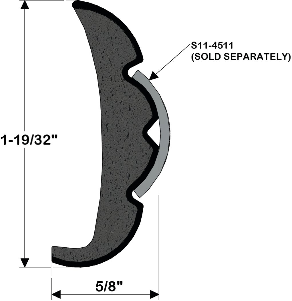 Taco Metals V21-9866WHC20D Rigid Rubrail 20' White