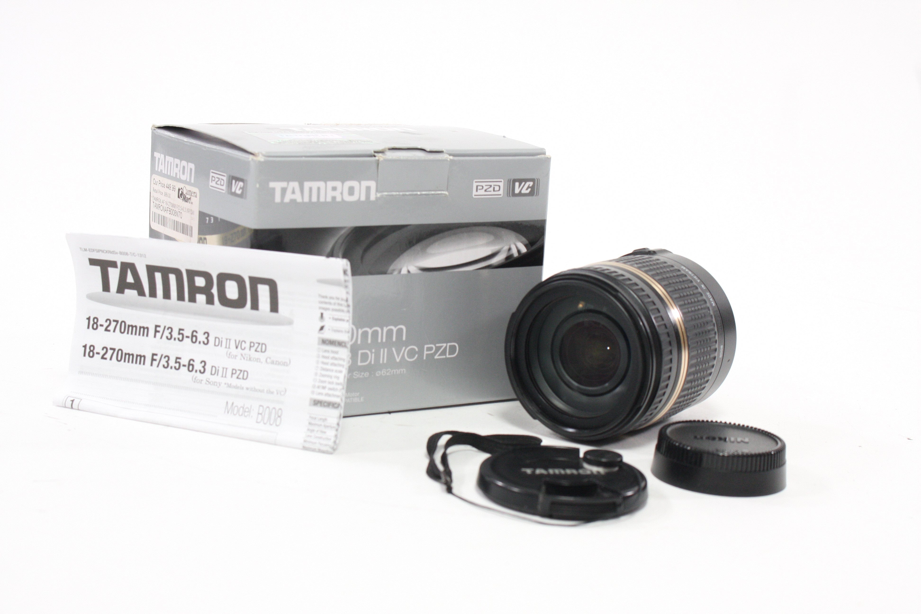 Tamron 18-270mm f/3.5-6.3 Di II VC PZD for Nikon F Mount