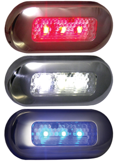 TH Marine LED-51824-DP T-H Marine LED Oblong Courtesy Light w/ SS Bezel