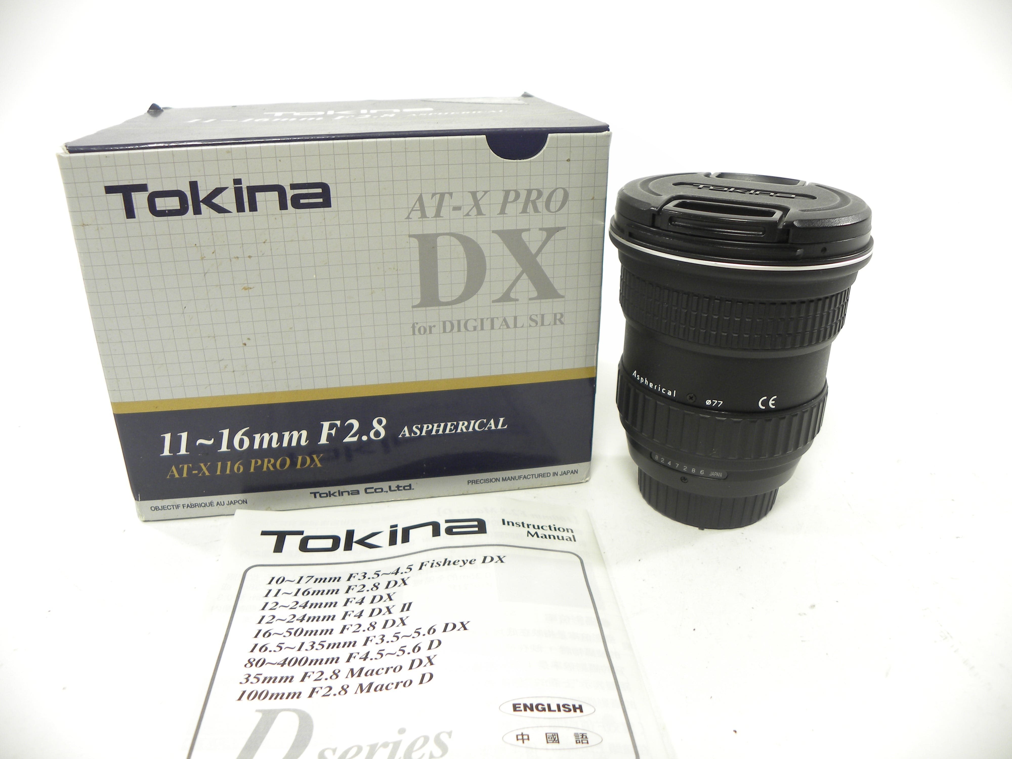 Tokina SD IF DX 11-16mm f2.8 AT-X Pro Nikon F Mount APS-C