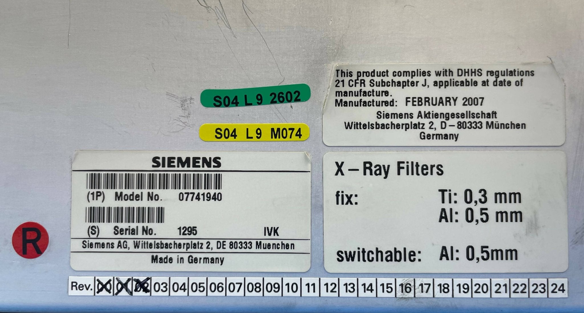 TUBE COLLIMATOR (07741940/7741940 SIEMENS