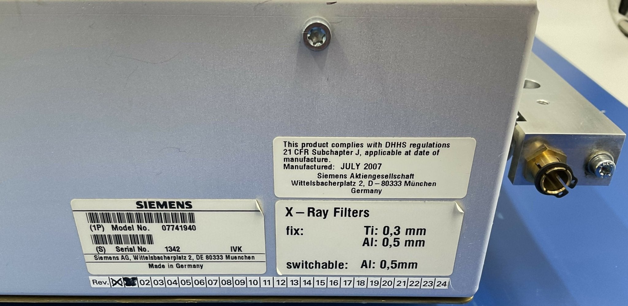 TUBE COLLIMATOR (07741940/7741940 SIEMENS