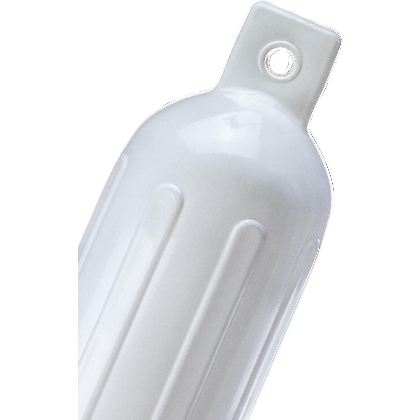 Seachoice DE79231S 79021 Twin Eye Ribbed Fender, White, 6.5 x 23"