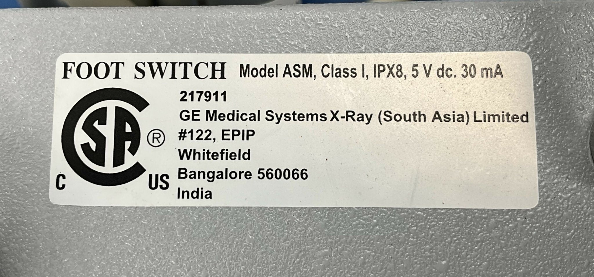 Two Pedal Foot Switch (00-881060-03/5492605 GE