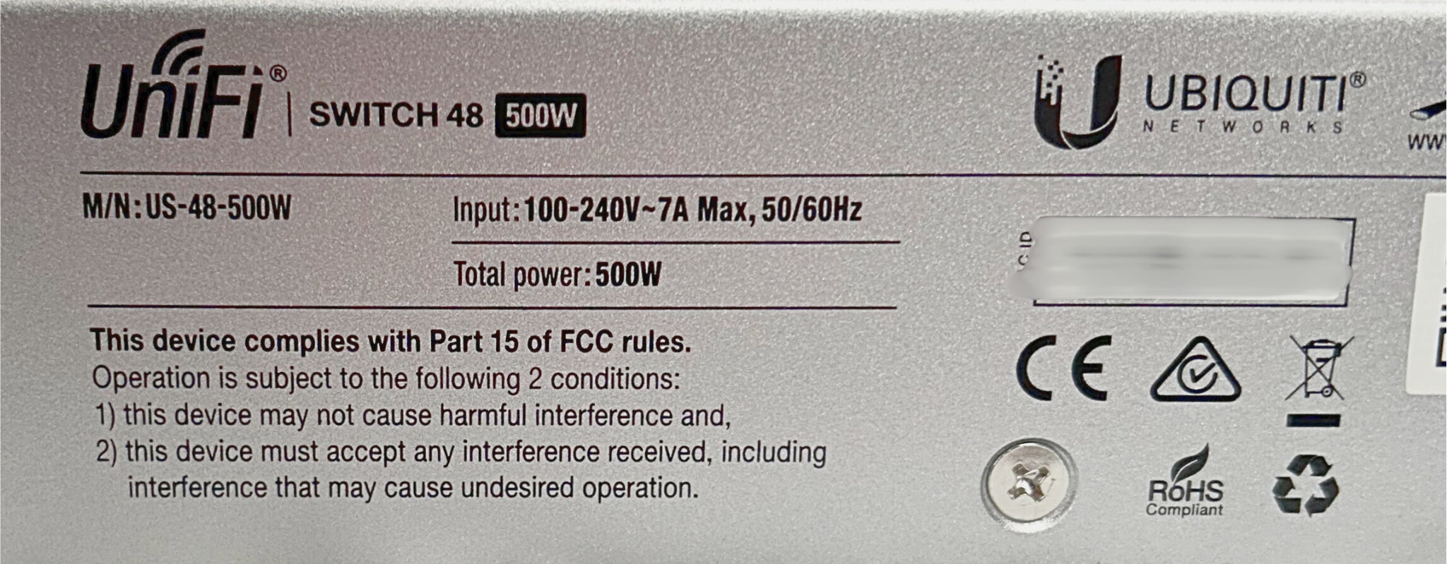 Ubiquiti US-48-500W UBIQUITI US-48 SWITCH