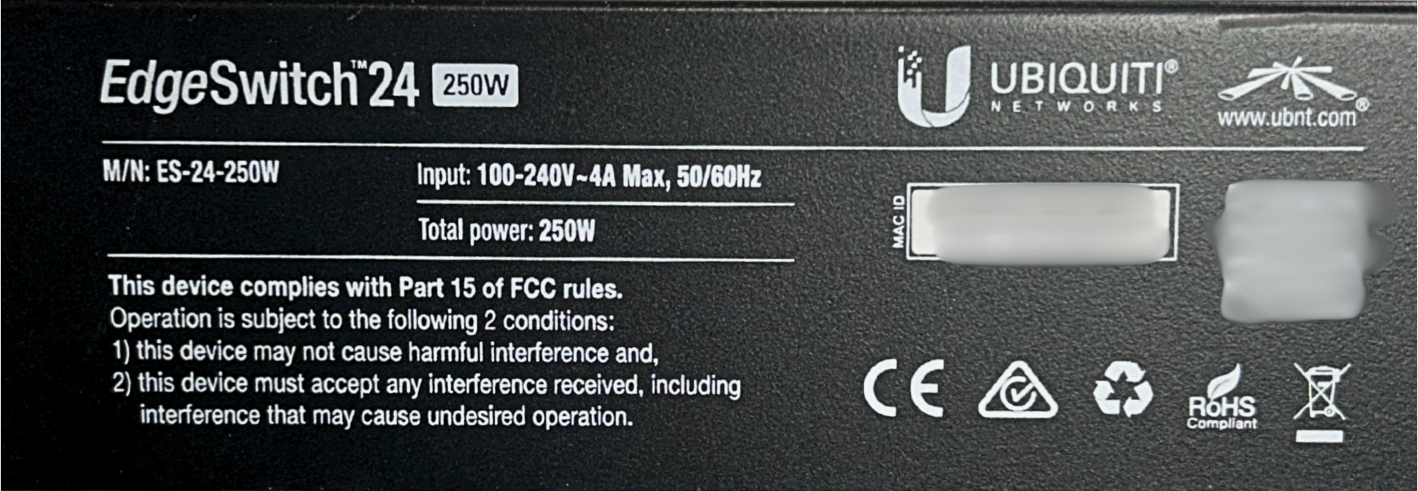 UBIQUITI ES-24-250W UBIQUITI Managed PoE+ Gigabit Switches with SFP 24