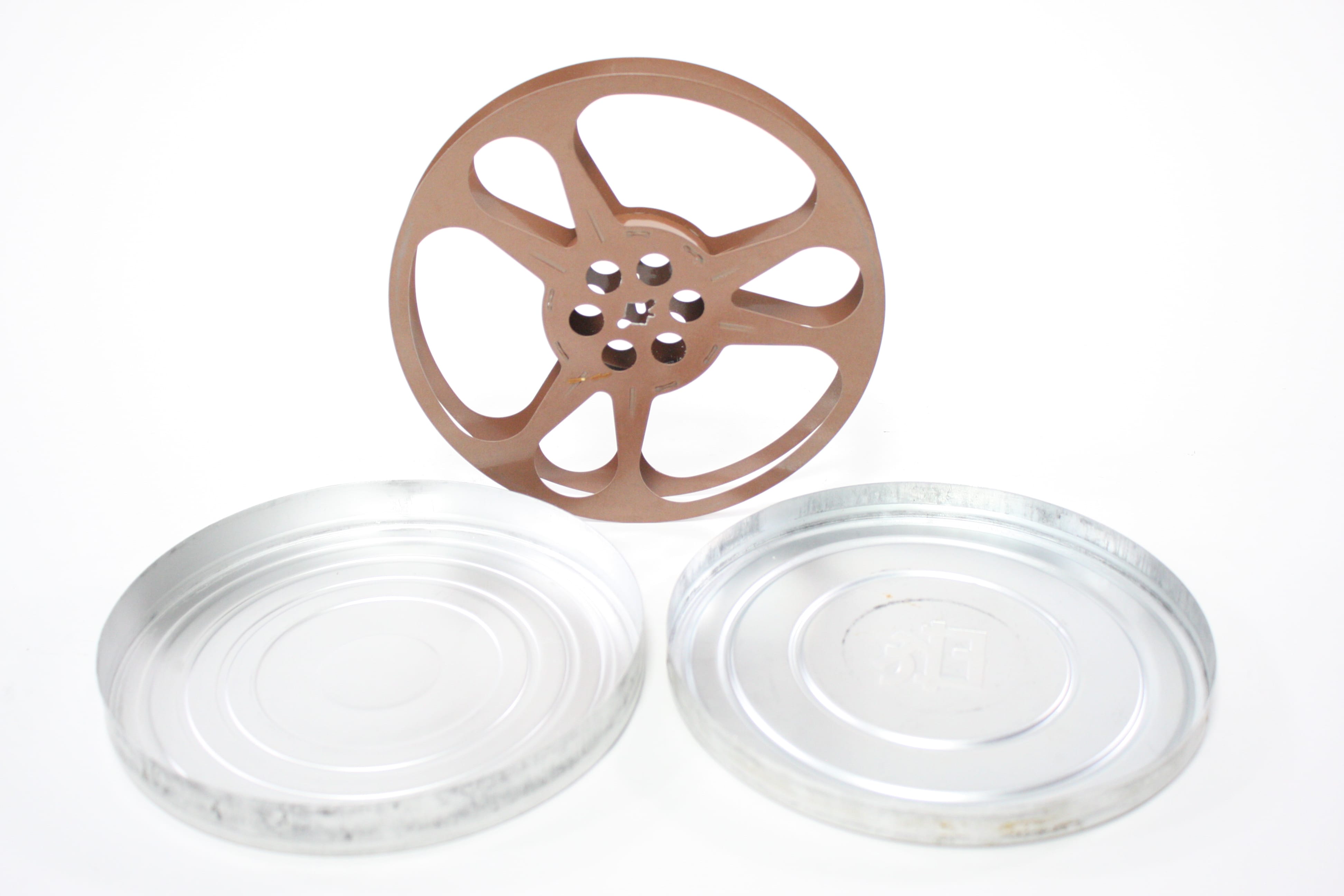 Vintage 16mm Film Canisters and Reels (Set of 5)