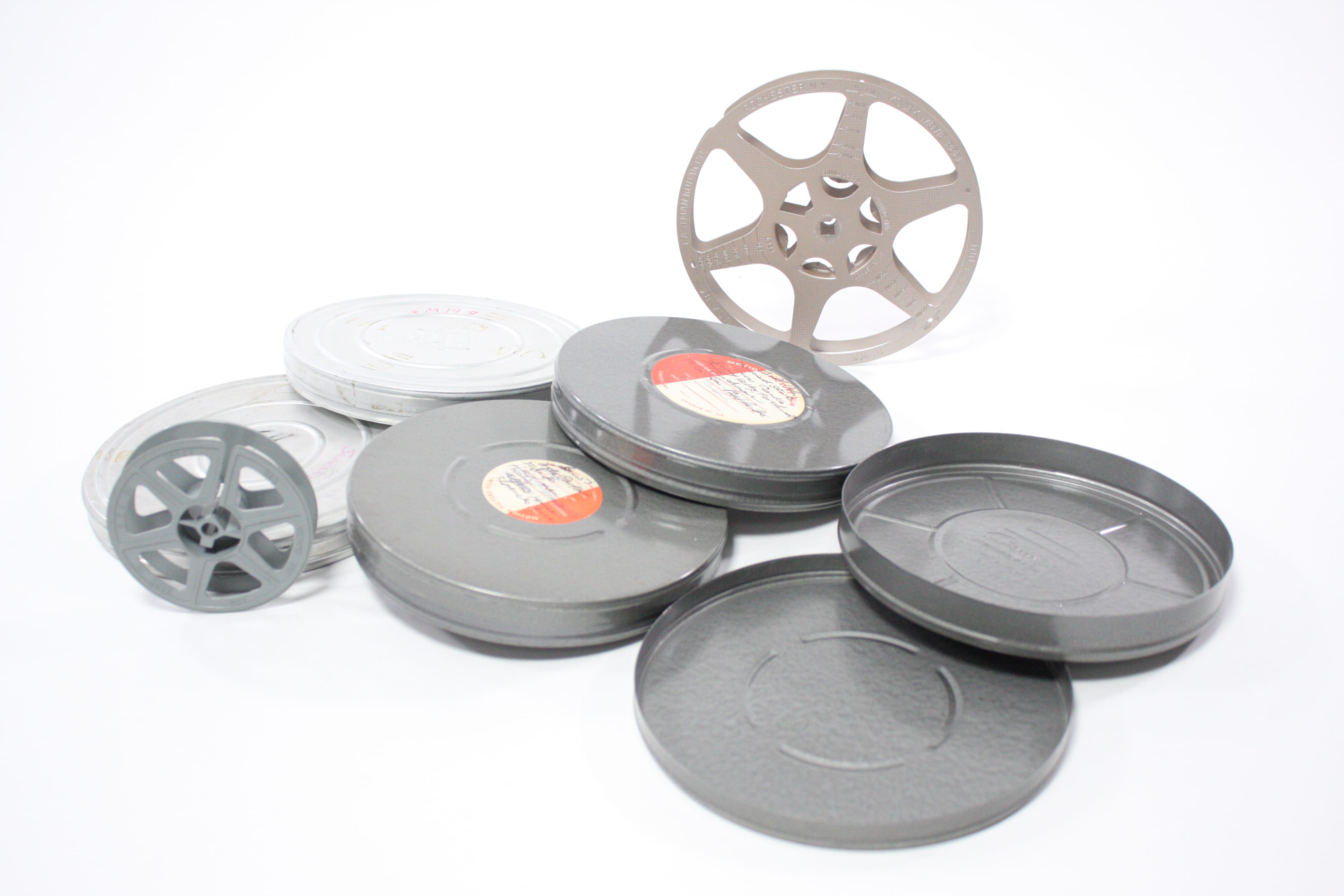 Vintage 16mm Film Canisters and Reels (Set of 5)