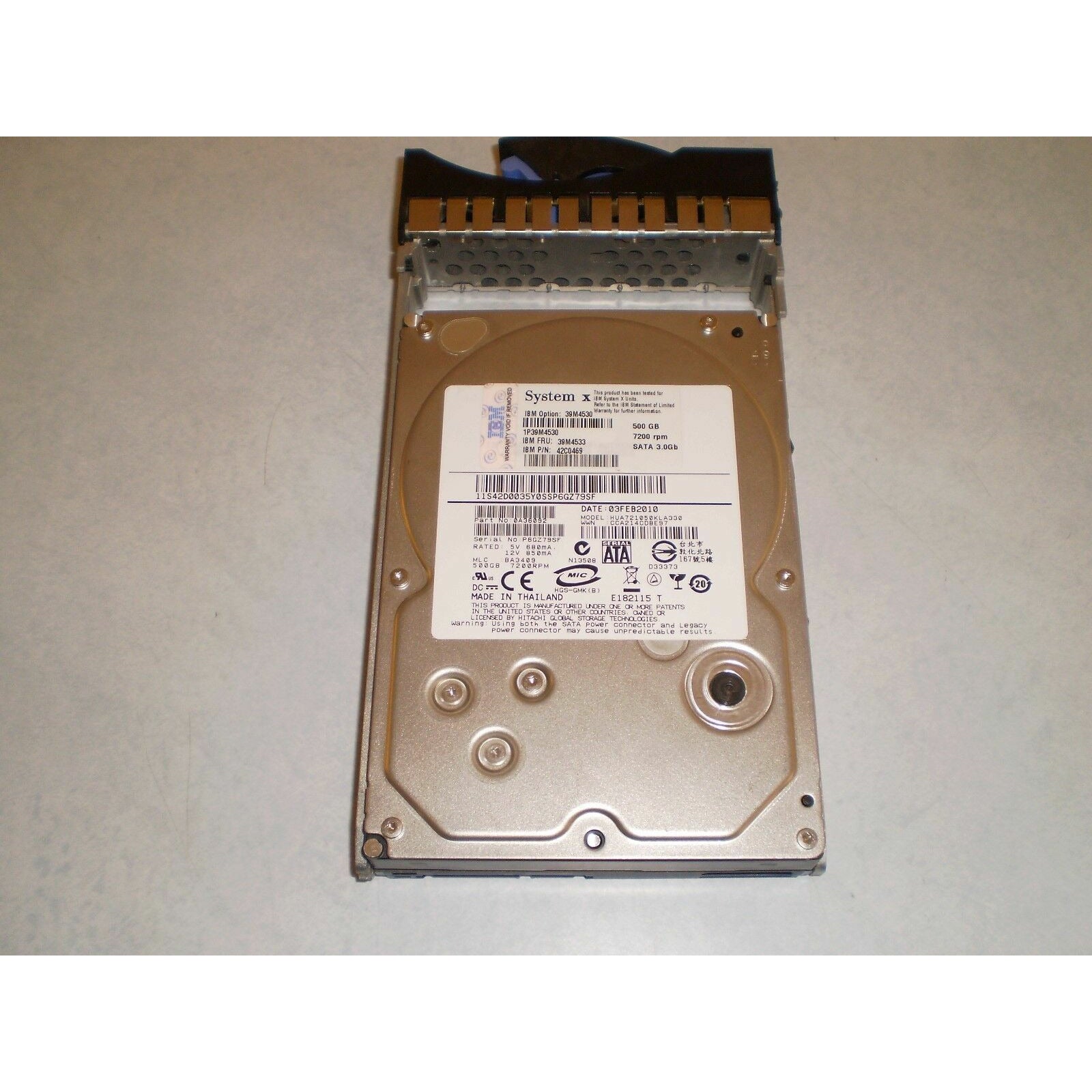 39M4530, 39M4533,42C0469 IBM 500GB SIMPLE SWAP SATA HARD DRIVE - AloinfoUSA