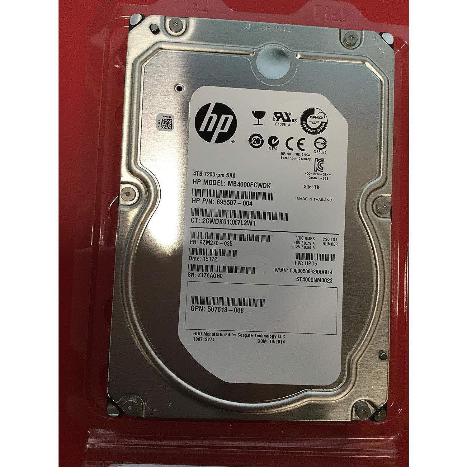 695507-004 HP 4-TB 6G 7.2K 3.5 SAS HDD - AloinfoUSA