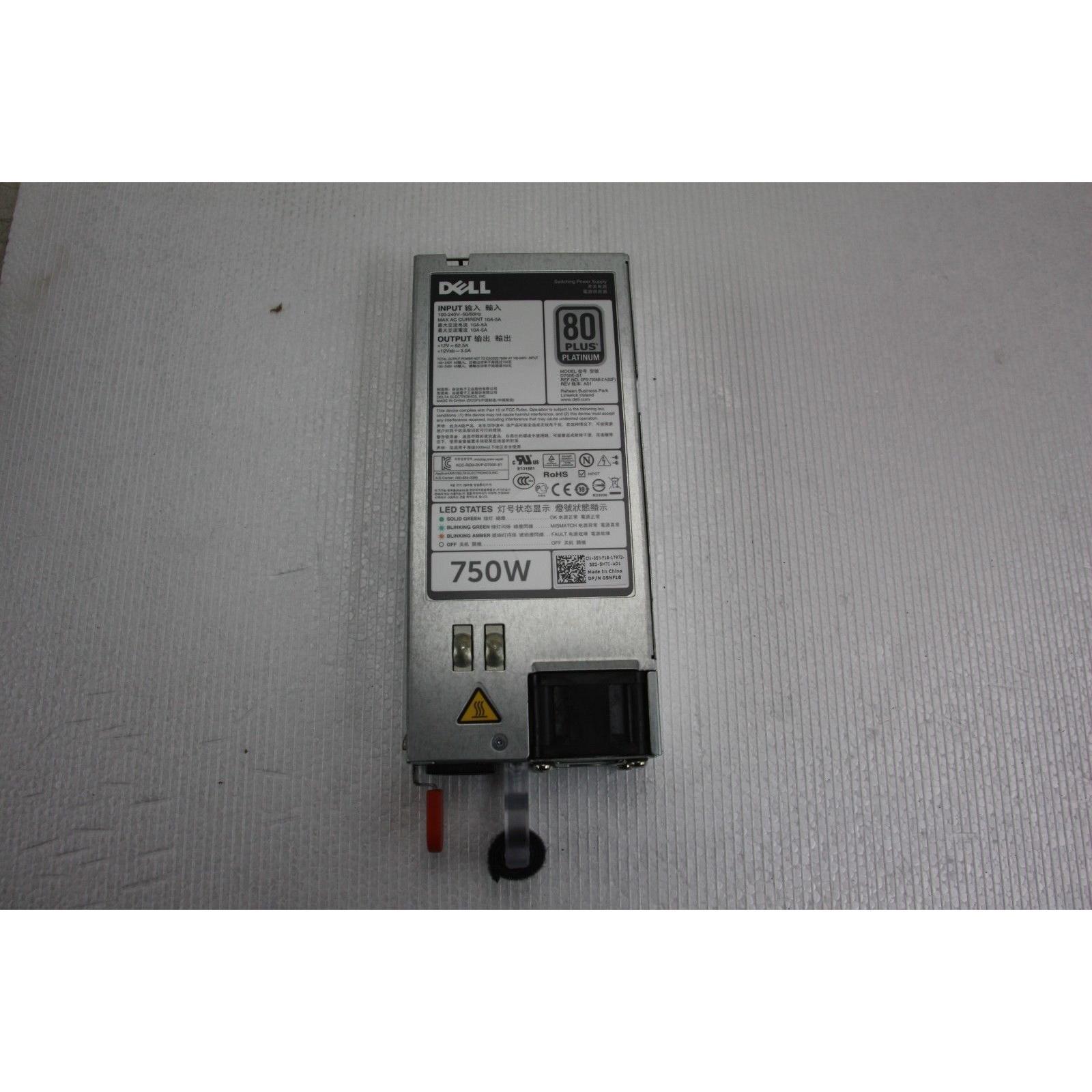 6W2PW 5NF18 Dell PowerEdge R620 R720 750W Switching Power Supply 46655481733 - AloinfoUSA