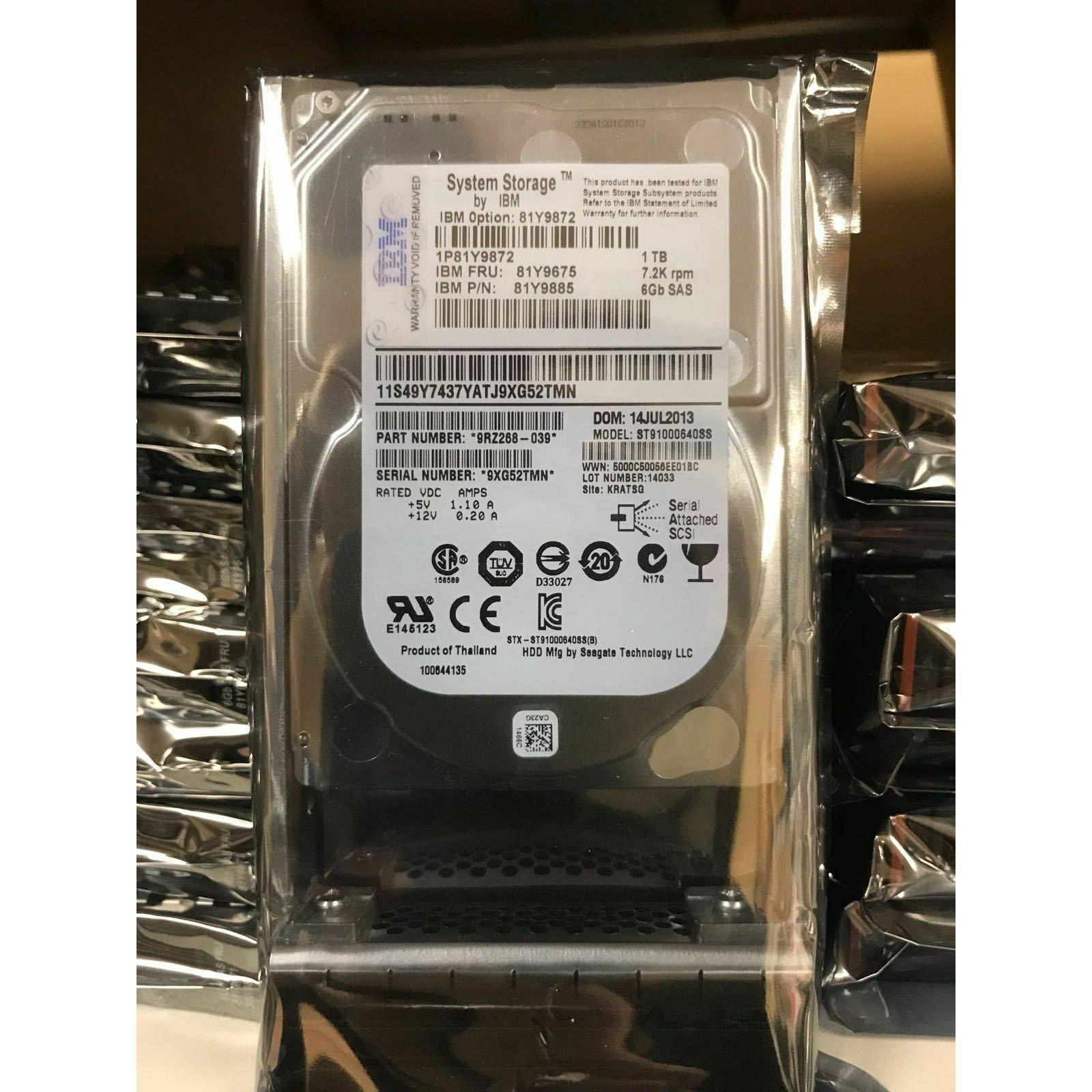 81Y9875 IBM 1TB SAS 6Gbps 7.2K RPM 2.5" Hard Drive 81Y9872 /81Y9885 /81Y9675 HDD 883436125048 - AloinfoUSA