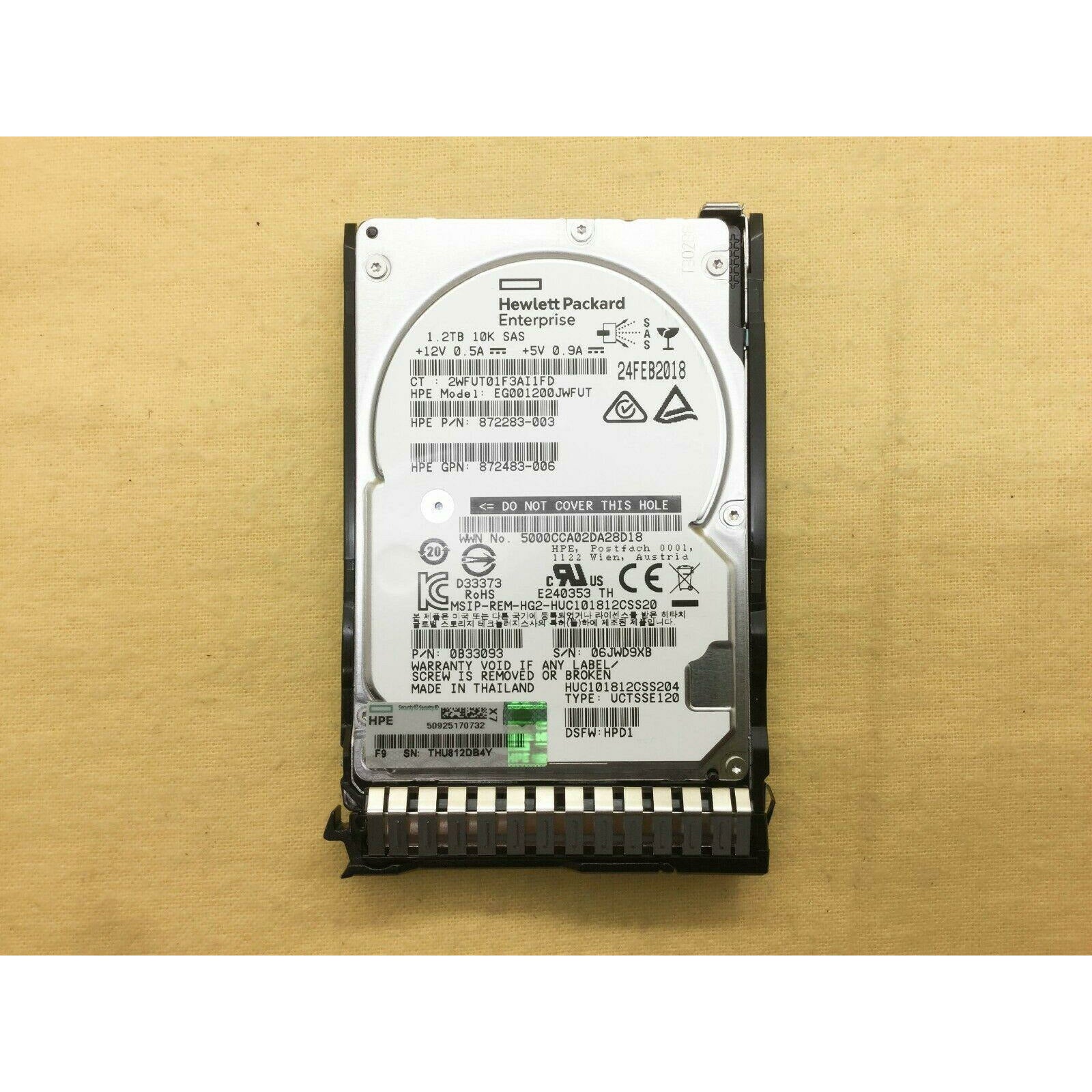 872479-B21 HP 1.2TB SAS 12G ENTERPRISE 10K 2.5IN SC DS HDD 872737-001 4549821073429 - AloinfoUSA