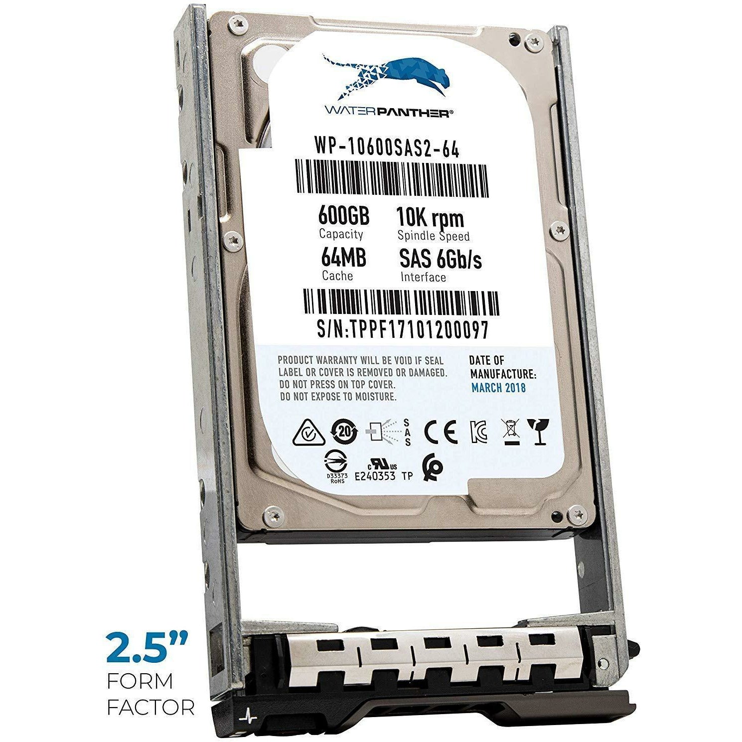 900-GB 10K-RPM SAS 6-Gbps 2.5-Inch Compatible with Dell PowerEdge Servers T20 C1100 R230 T430 T330 02RR9T 09X49P 08JRN4 Enterprise Internal Hot-Swappable Hard Drive in a 13G Dell Caddy - AloinfoUSA