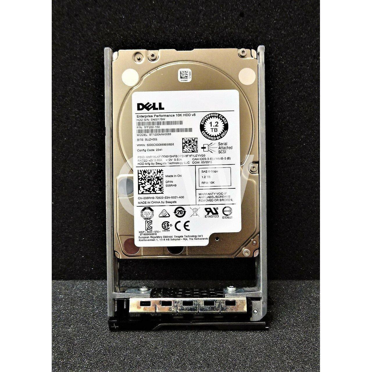 Dell 36RH9 036RH9 1.2TB 10K 6G 2.5in SAS Hard Drive ST1200MM0088 600346130104 - AloinfoUSA
