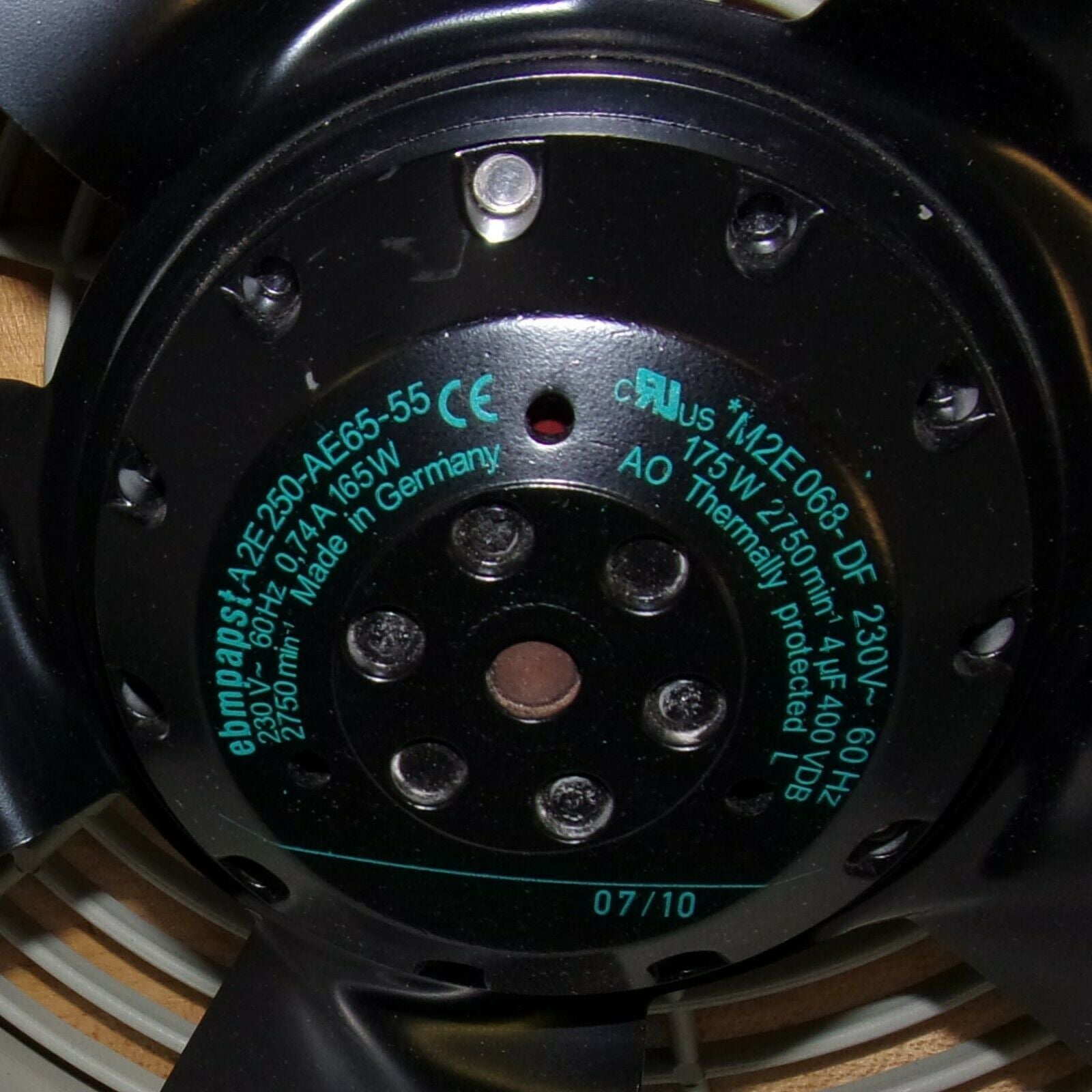 ebmPAPST 230V 165W 2750RPM AC Axial Fan w/ Enclosure A2E250-AE65-55 (M2E068-DF) - AloinfoUSA