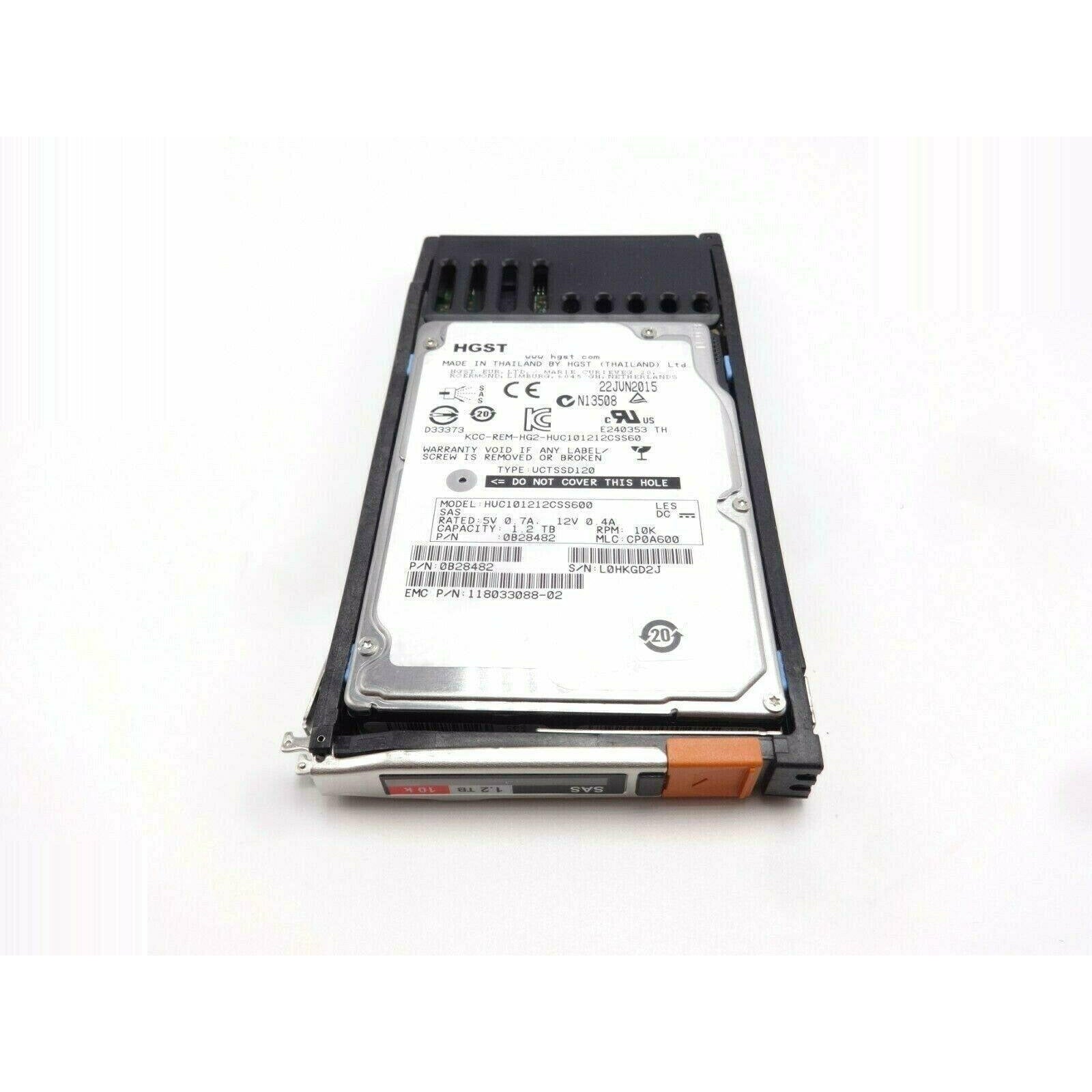 EMC 118033088-02 1.2TB 10K 6Gbps 2.5" SAS Small Form Factor Hard Drive with tray - AloinfoUSA