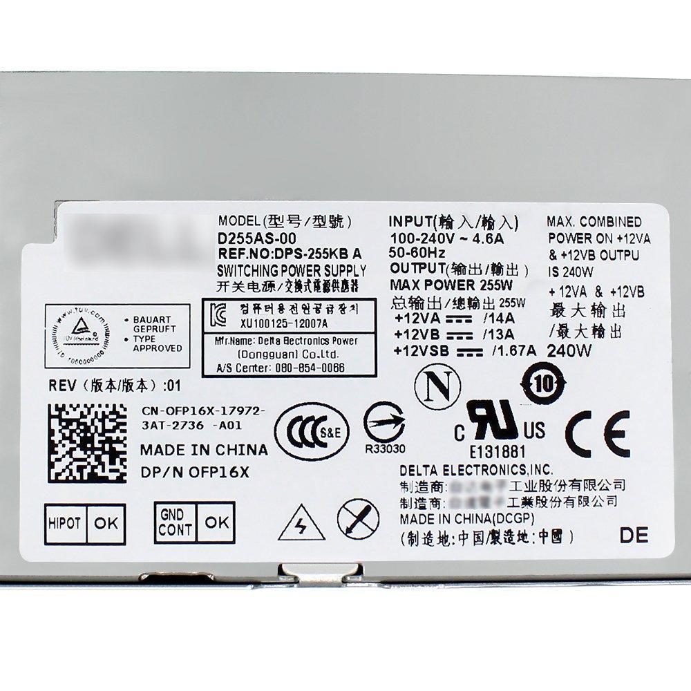 Fuente 255W L255AS-00 PS-3261-2DF Power Supply for Dell Optiplex 3020 7020 9020 Precision T1700 Small Form Factor (SFF) Systems Part Number: YH9D7 R7PPW NT1XP 3XRJ0 V9MVK FP16X T4GWM M9GW7 FN3MN - AloinfoUSA
