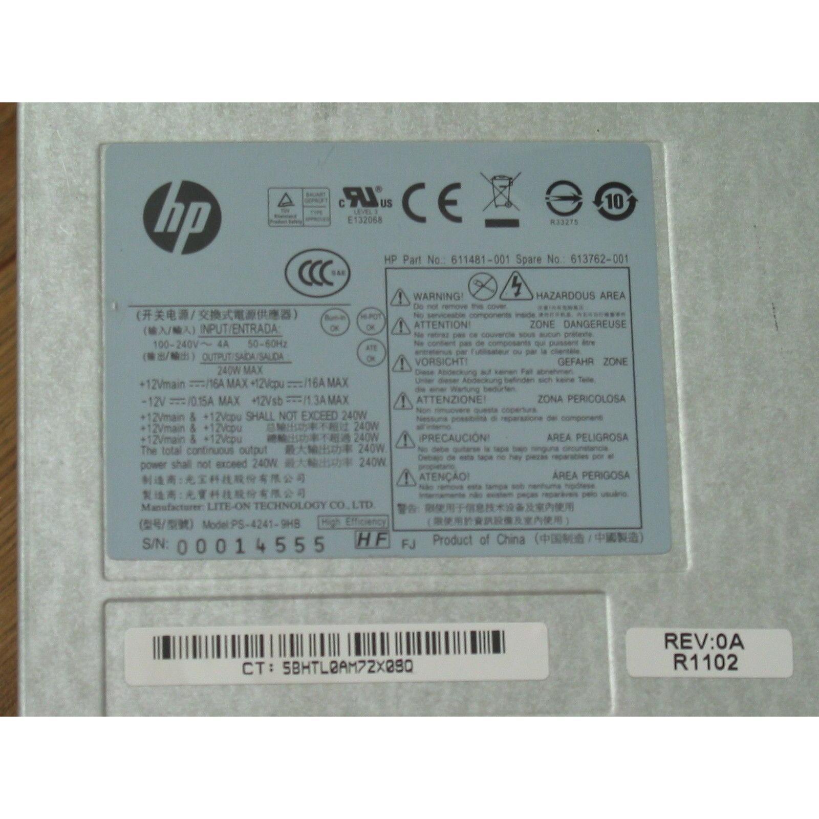 Fonte para HP Power Supply 611481-001 611482-001 240W Pro 6300 6305 Elite 8300 SFF DPS-240 - AloinfoUSA