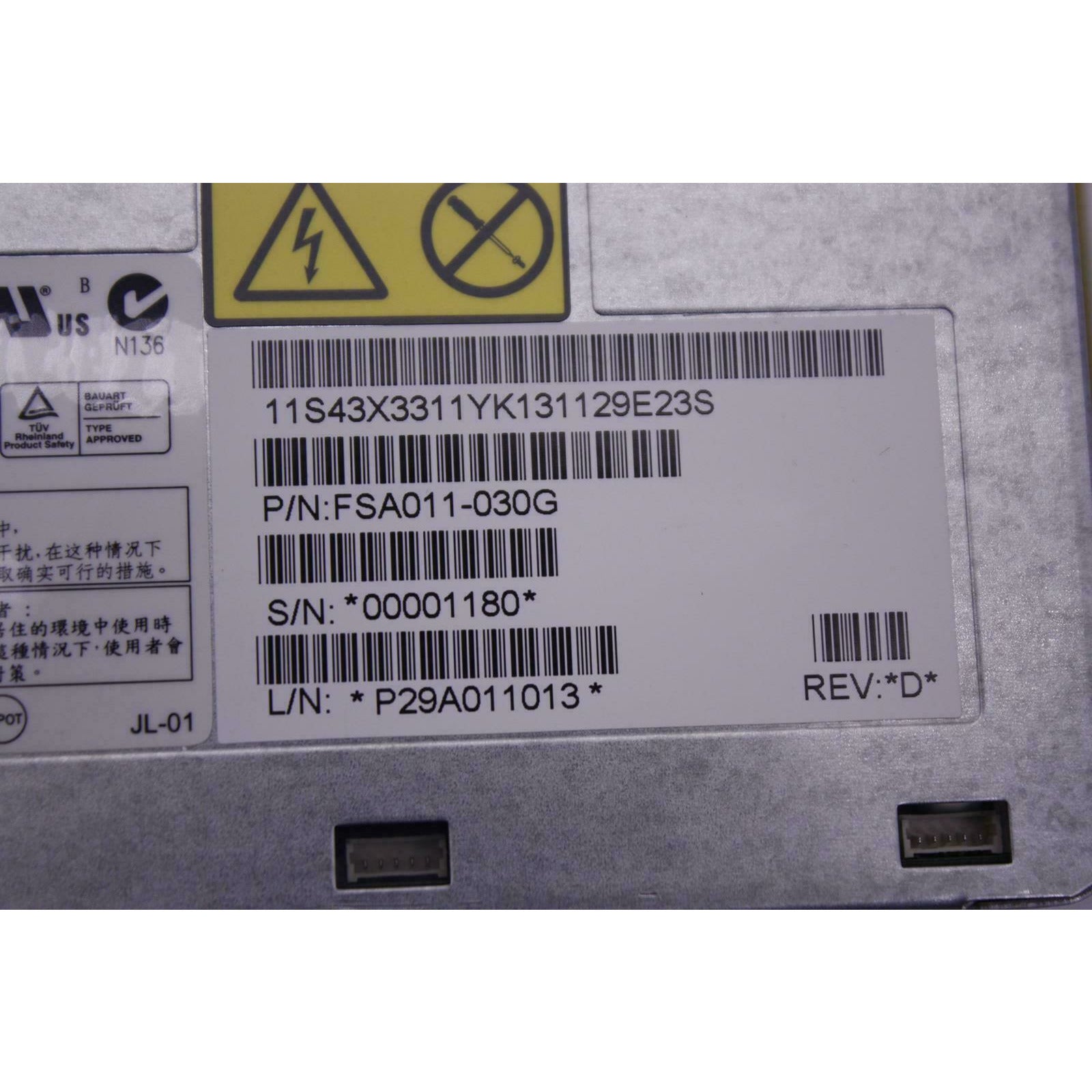 FSA011-030G IBM X3650 M4 550W 80 Plus Platinum Power Supply - AloinfoUSA