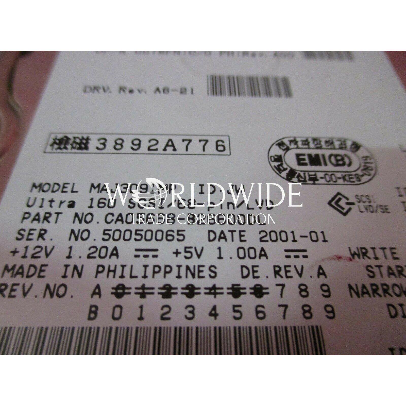 Fujitsu MAJ3091MP 9.1GB 10K RPM U160 68-Pin SCSI Disk CAO5668-B26600DL 102646249840 - AloinfoUSA