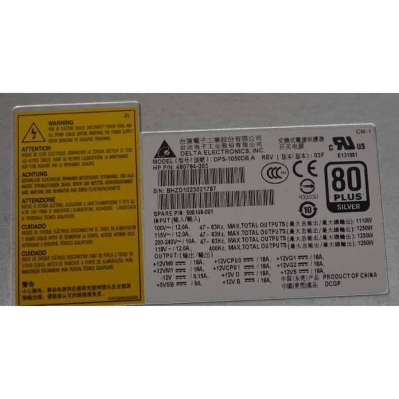 Genuine HP 508149-001 1100W WORKSTATION Z800 480794-003 POWER SUPPLY Fonte - AloinfoUSA