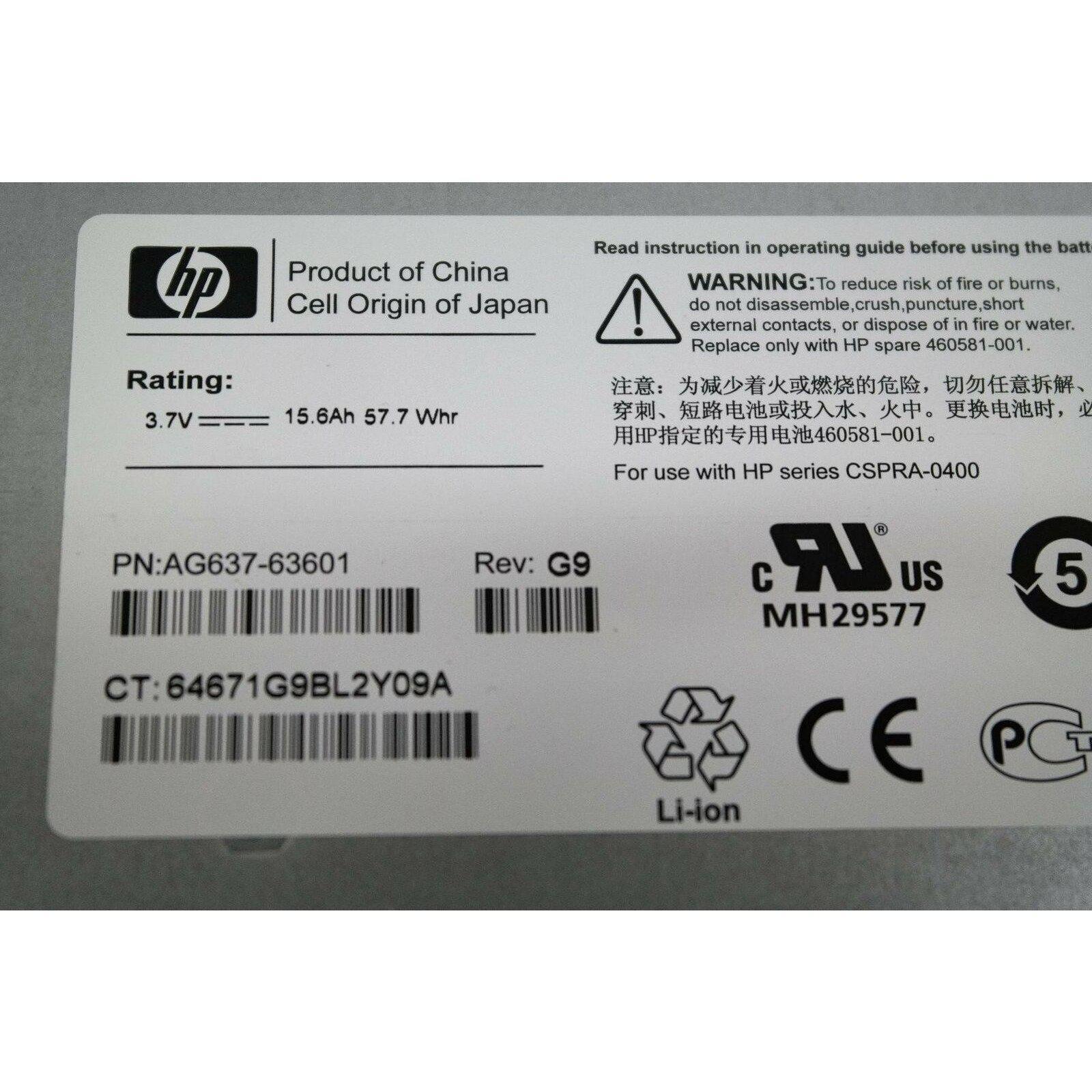 HP CONTROLLER BATTERY AG637-63601 460581-001 STORAGEWORKS BACKUP CACHE P6500 658759107589 - AloinfoUSA