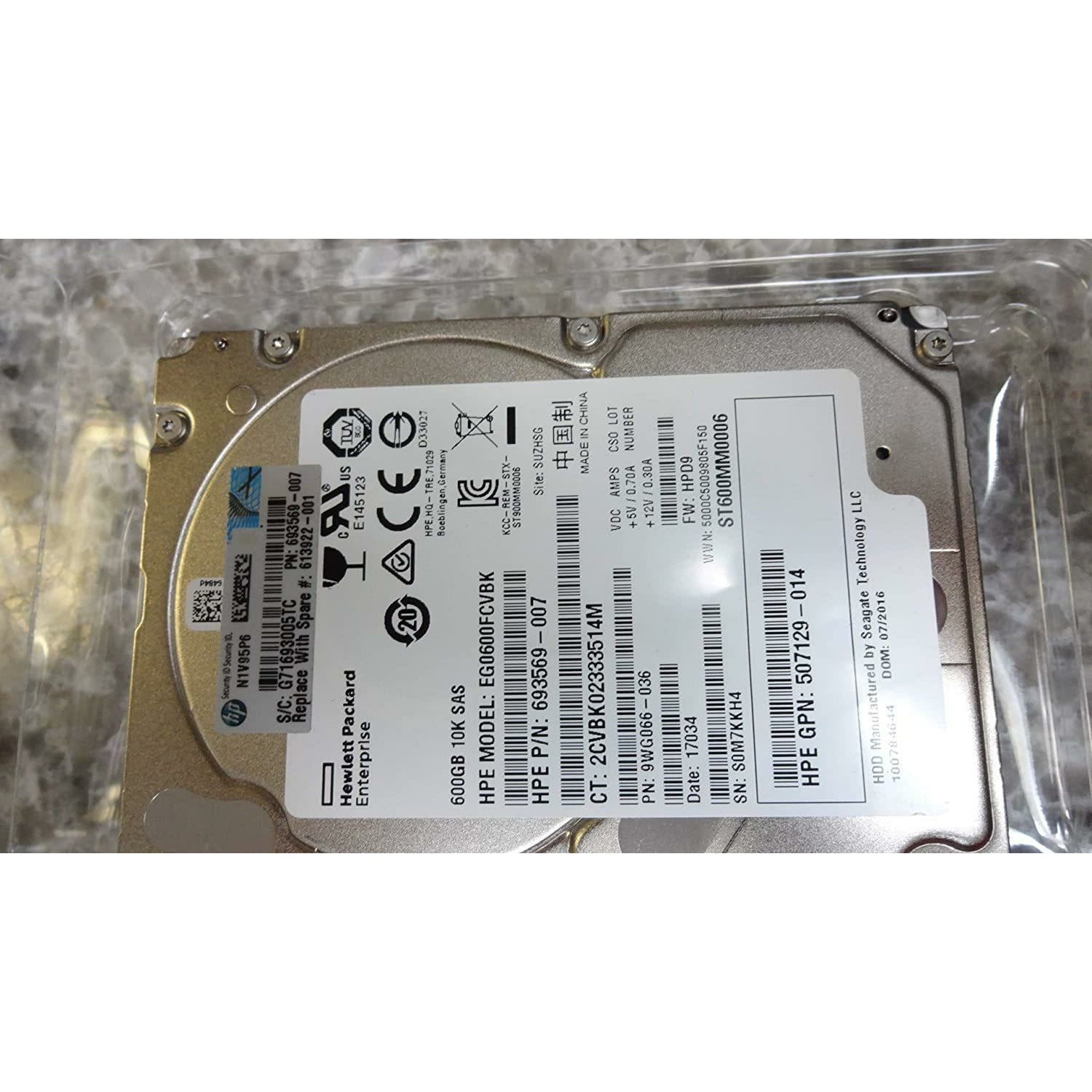 HP EG0600FCVBK 600GB 10K RPM SAS HDD - AloinfoUSA