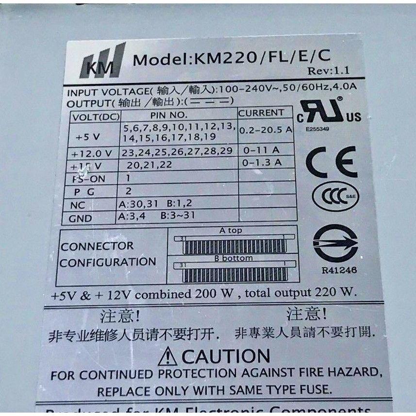 HP STORAGEWORKS MSL4048 REDUNDANT 220W POWER SUPPLY 413511-001 KM220/FL/E/C - AloinfoUSA