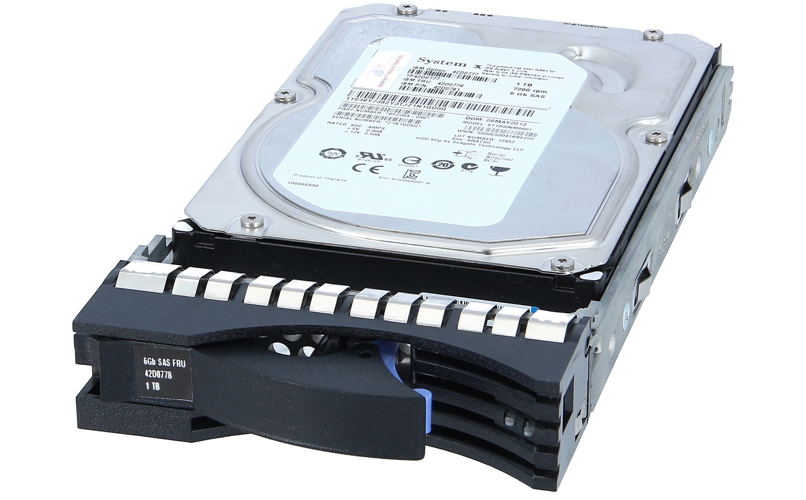 Disco IBM 42D0778 1TB 7200RPM 6G 3.5" SAS Hard Drive LFF HDD w/ Tray 42D0777 42D0781 - AloTechInfoUSA
